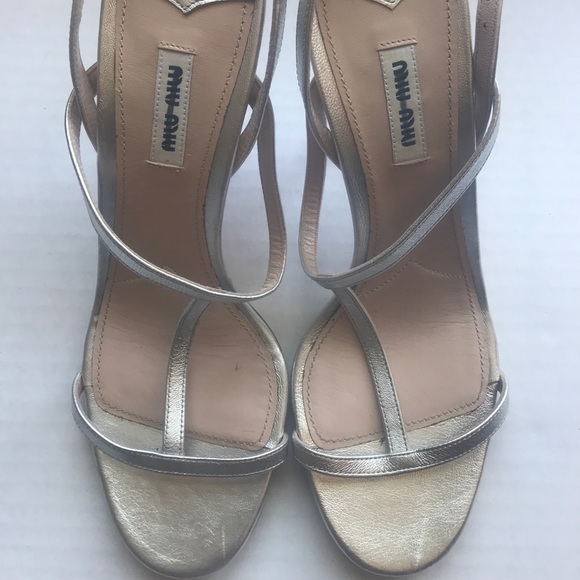 Miu Miu Bolt Heel T-Strap Sandal - Picture 11 of 13